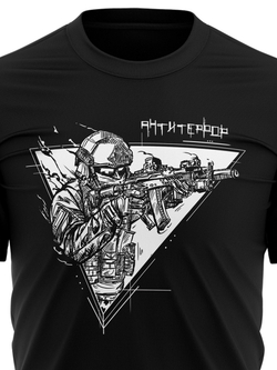 Футболка с принтом Барс «Антитеррор» (Black)