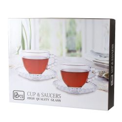 Набор чайный 12пр. "Gocciolina" (6 персон) v=220мл (стекло) (подарочная упаковка)