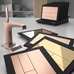 Кнопка смыва TECEsquare 9240838 с двумя клавишами, сатин позолоченный