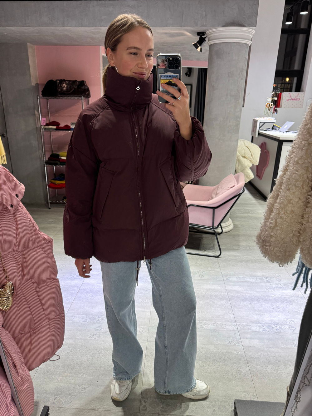 Пуховик Бургунди