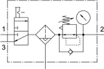 Блок подготовки воздуха, комбинация Festo MSB6-1/2:C3J4-WP