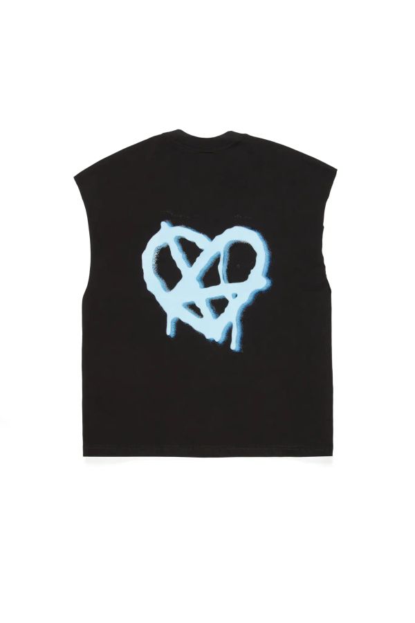 Футболка Без рукавов Logo Heart черная - фото 2