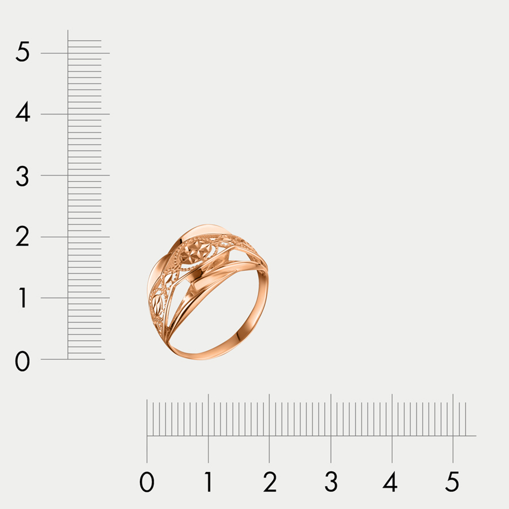 Кольцо женское из розового золота 585 пробы без вставки (арт. 01-10010-2325)