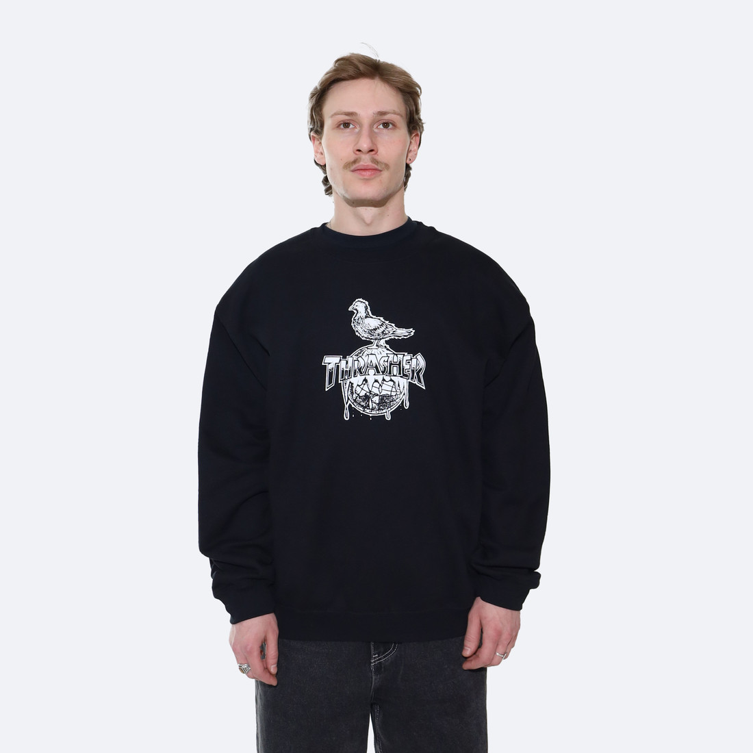 Купить Свитшот Thrasher Cover The Earth Crewneck (black)