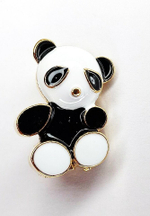 Брошь, брошка милая "Панда". Эмаль.
