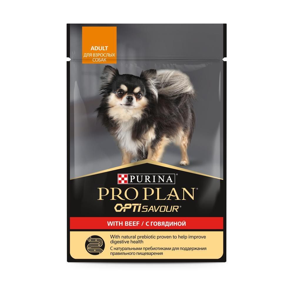 PRO PLAN Dog пауч для взрослых собак с говядиной 85г