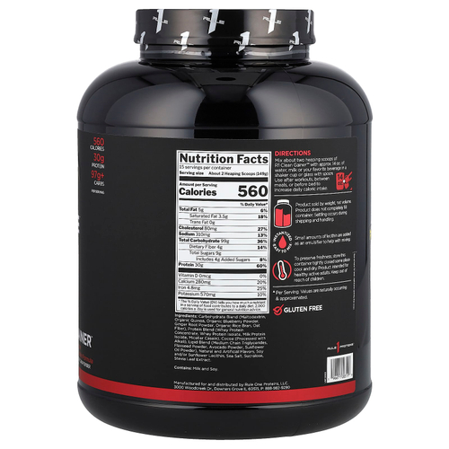 Rule One Proteins, Clean Gainer, шоколадная помадка, 2,24 кг (4,93 фунта)