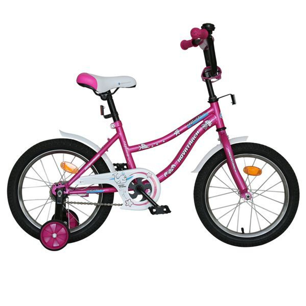 Велосипед NOVATRACK 14", NEPTUNE розовый, защита А-тип, короткие крылья, нет багажника