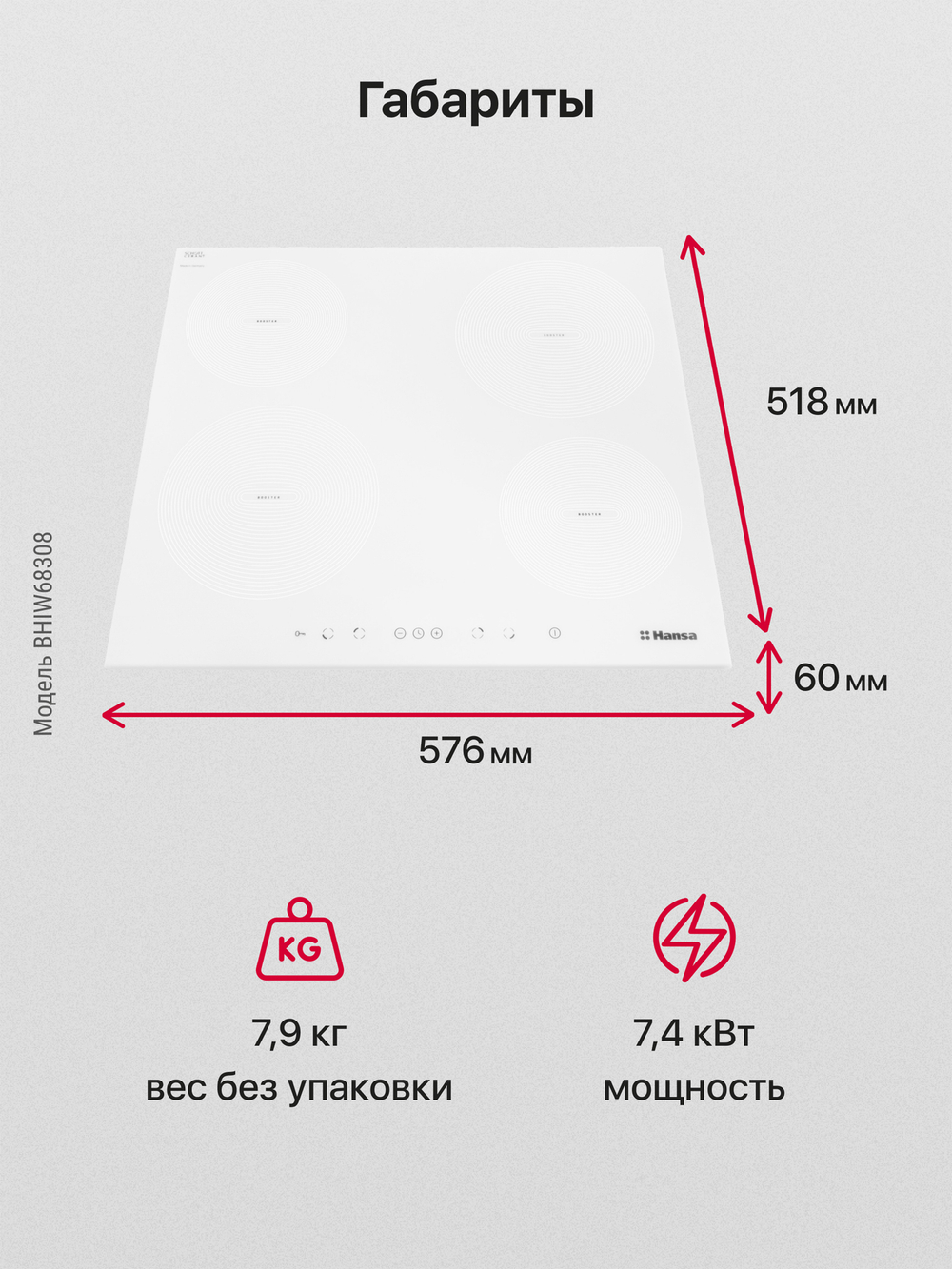 Индукционная панель Hansa BHIW68308