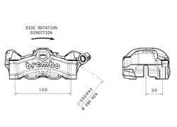 Brembo Суппорт передний правый Brembo Racing Stylema 100мм черный 920D02093