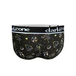 Мужские трусы брифы с вырезом черные с принтом DARKZONE DZN6265