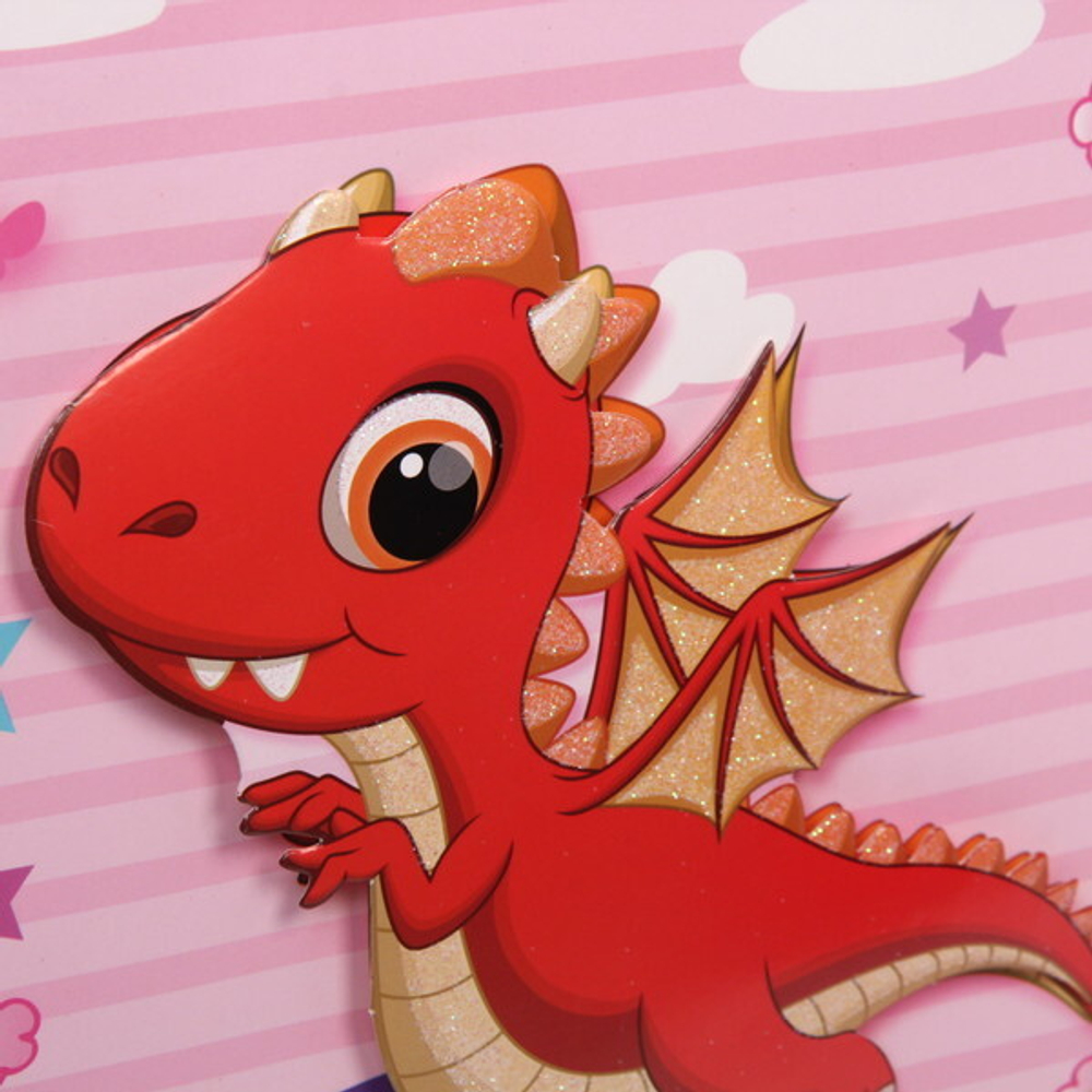 Пакет подарочный «Дракоша» 31х40 см, микс