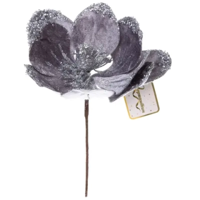 Украшение новогоднее «Пуансеттия - Пастель» 20 см, Серый