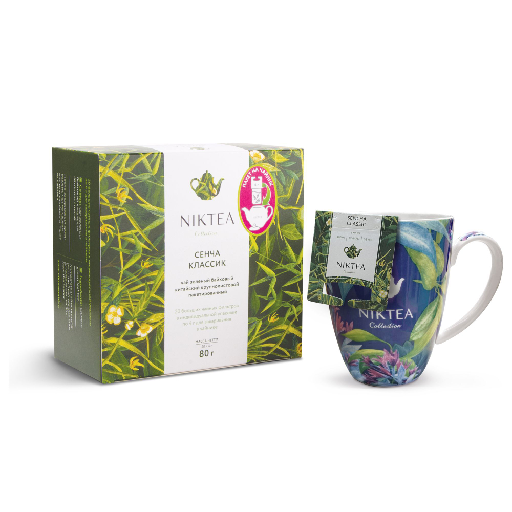 Чай зеленый в пакетиках для чайника Niktea Sencha Classic / Сенча Классик 20 x 4 г