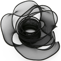 Лента декоративная (4 см*9,14 м) Органза с леской, Черный, 1 шт., 6233766