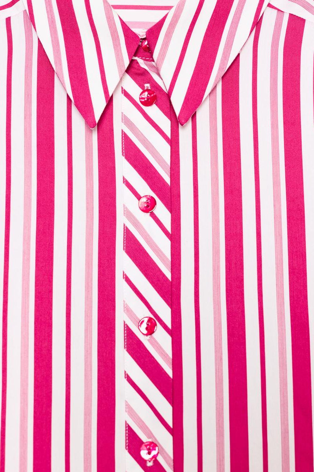 ZARA РУБАШКА В ПОЛОСКУ С ОТВОРОТАМИ НА РУКАВАХ, КРАСНЫЙ/БЕЛЫЙ