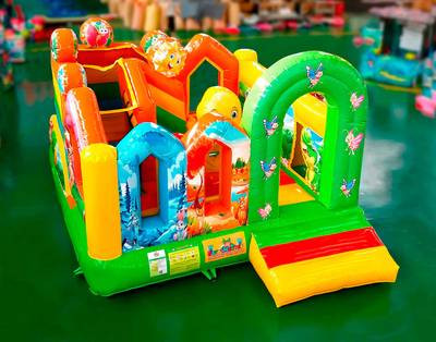 Коммерческий надувной батут «Друзья-зверята 3», 4*4*3 м