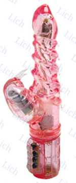 Японский вибратор с вращением и стимулятором клитора ГРУВИ