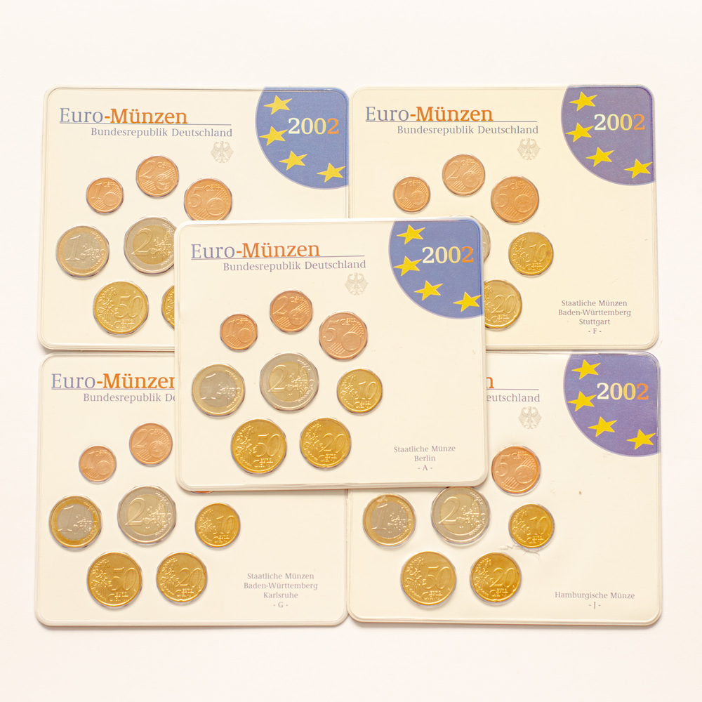Germany 2002 Year Set (A, D, F, G, J)
