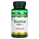 Nature's Bounty, Биотин, 5000 мкг, 72 капсулы с быстрым высвобождением