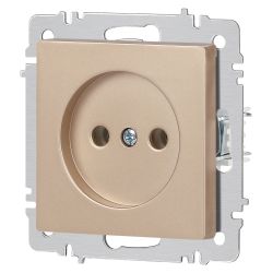 Розетка Intro Accent 6-201-04 2P 16А-250В IP20 СУ AL/CU шампань