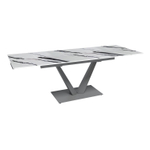 Стол раскладной Malibu (140+40+40), керамика глянцевая Panda White