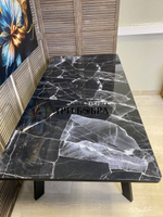 Кухонный раздвижной стол "Гранд", чёрный мрамор