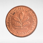 Germany, 1 Pfennig, 1980, (Stuttgart Mint - "F"), VF