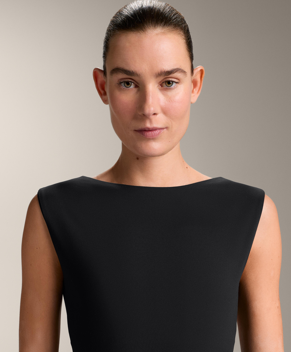 Oysho Длинный комбинезон Comfortlux с вырезом-лодочкой, черный