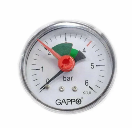 Манометр аксиальный  1/4 6 Атм GAPPO G1471.6