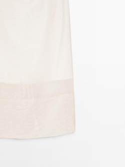 Massimo Dutti Атласная юбка миди, кремовый