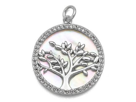 Подвеска "Семейное дерево" 24,5мм, перламутр