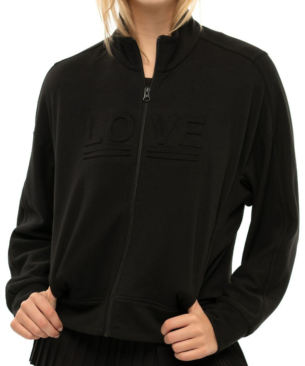 Женская Кофта теннисная Lucky in Love Novelty Technology Love in Action French Terry Jacket - черный
