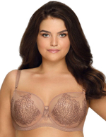 Бюстгальтер plus size с изысканной вышивкой в виде веточек (Размер: 90G) (Цвет: черный)