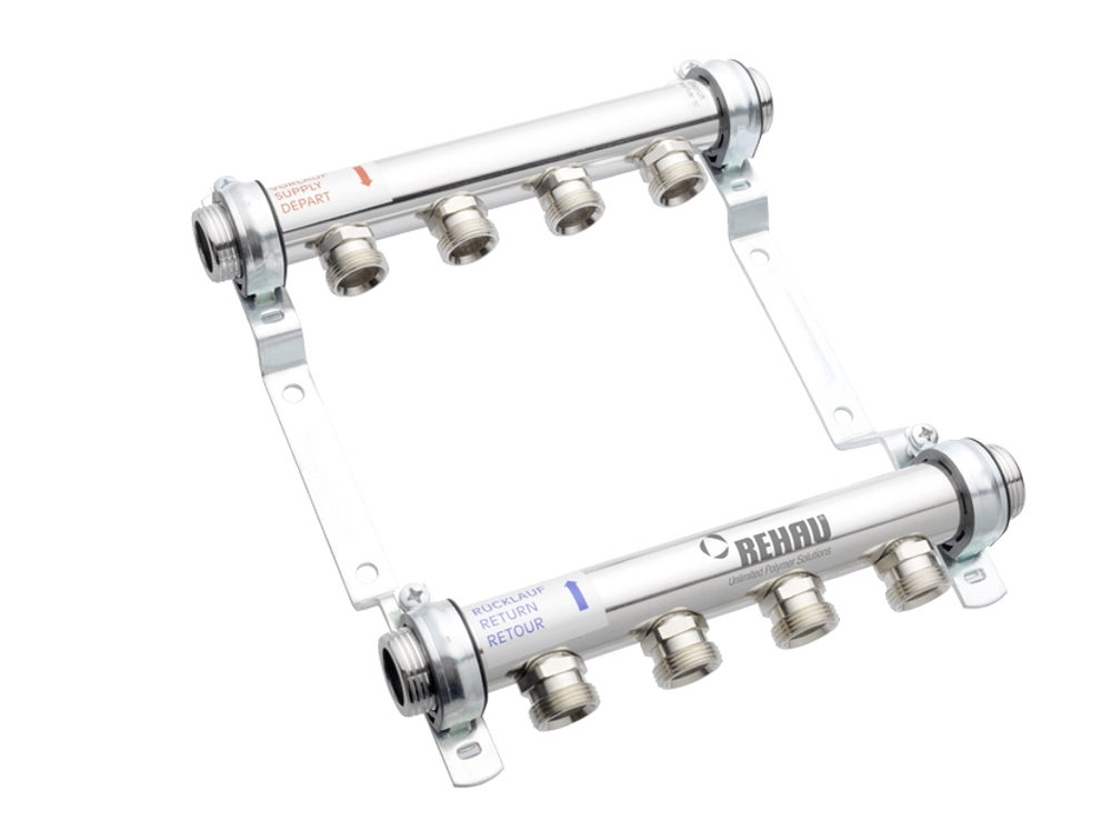 Коллектор распределительный REHAU HLV на 5 групп нерж. сталь