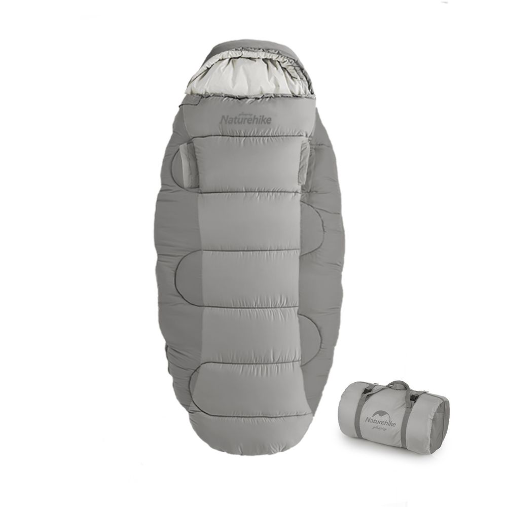 Спальный мешок Naturehike Oval PS200, 220х95 см, серый (NH20MSD03)