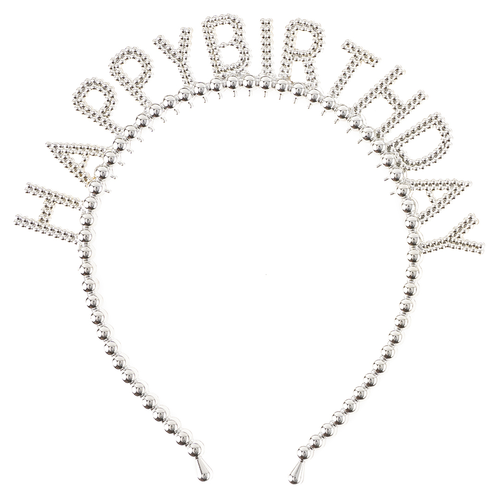 Ободок, Happy Birthday, Сверкающий жемчуг, Серебро