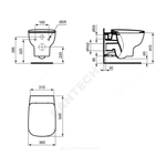 Унитаз подвесной горизонтальный выпуск без сиденья Esedra AquaBlade Ideal Standard T386001