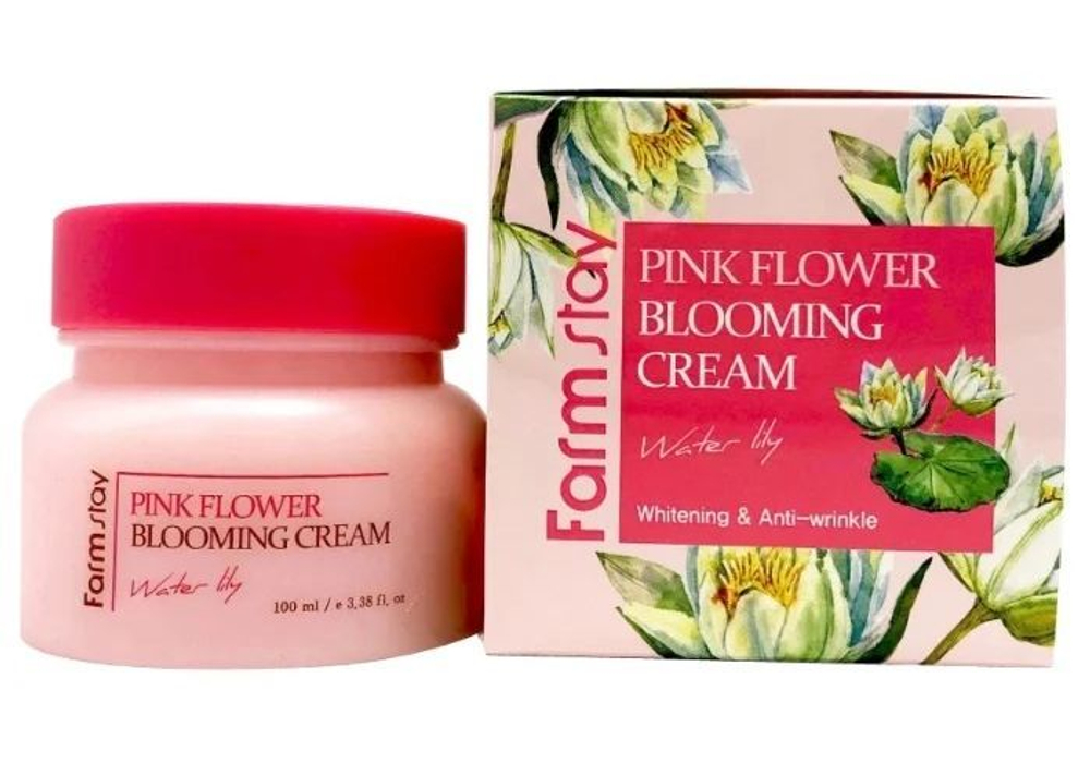 FarmStay. Крем для лица с экстрактом водяной лилии Pink Flower Blooming Cream Water Lily