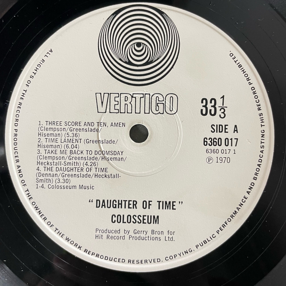 Винтажная виниловая пластинка LP Colosseum Daughter Of Time (Англия 1971)