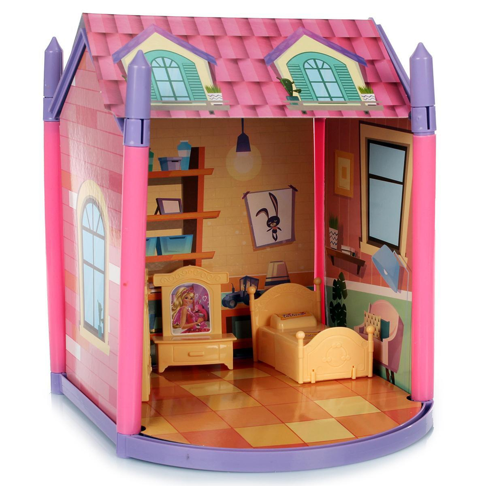 Дом для куклы с куклой и мебелью коробка ABL1013