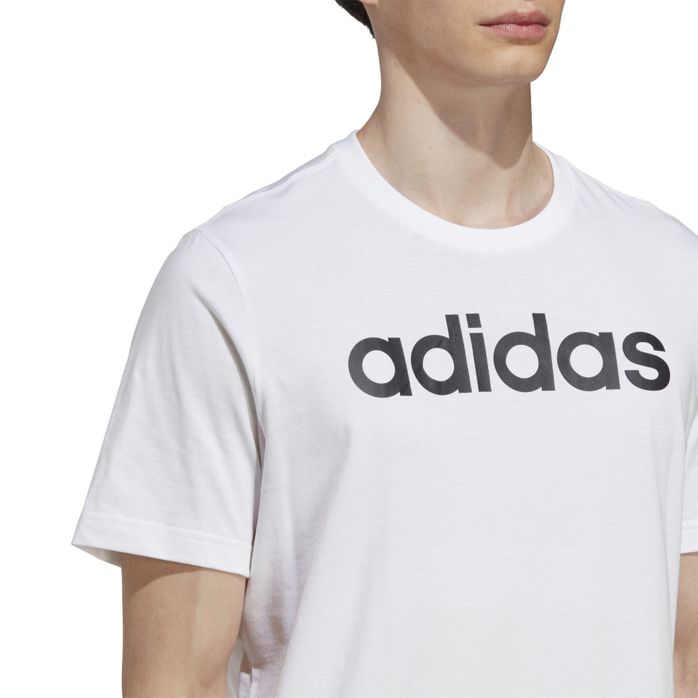 Мужское теннисное поло adidas LIN Singel Jersey T-Shirt Men - White, Black