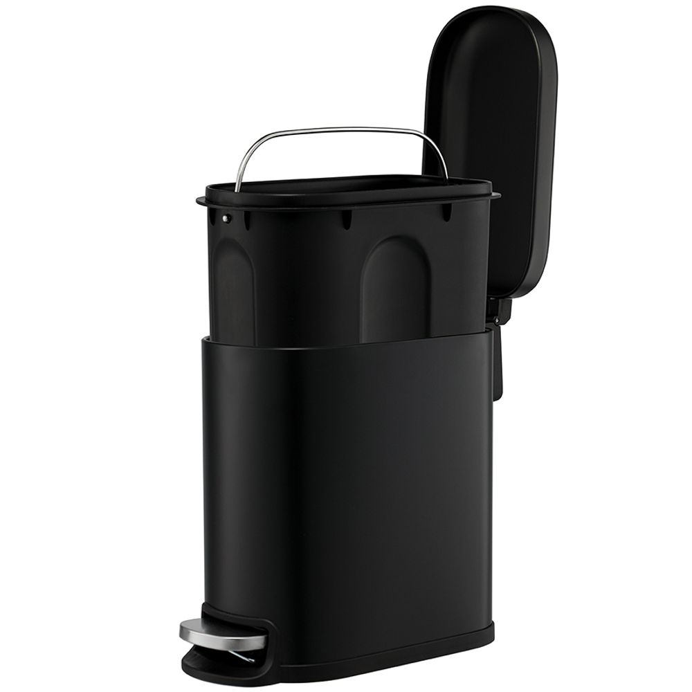 Ведро мусорное с педалью, графит, 5 л