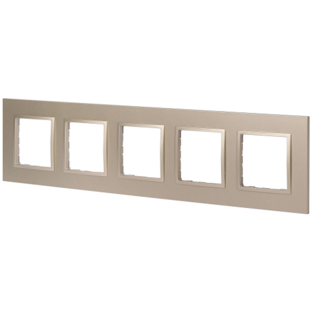 Рамка для розеток и выключателей ЭРА Elegance 14-5015-04 Classic, на 5 постов, шампань
