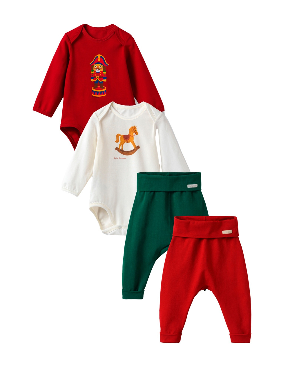 Набор из 4 предметов Jingle toys, Красный/Молочный