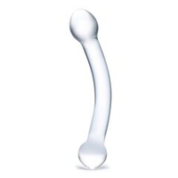 Прозрачный стеклянный фаллос для стимуляции точки G Curved Glass - 17 см.