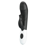 Черный вибратор-кролик 19,8см со стимулятором клитора Pretty Love Rasmussen Bunny Vibrator Black BW-500072-A3