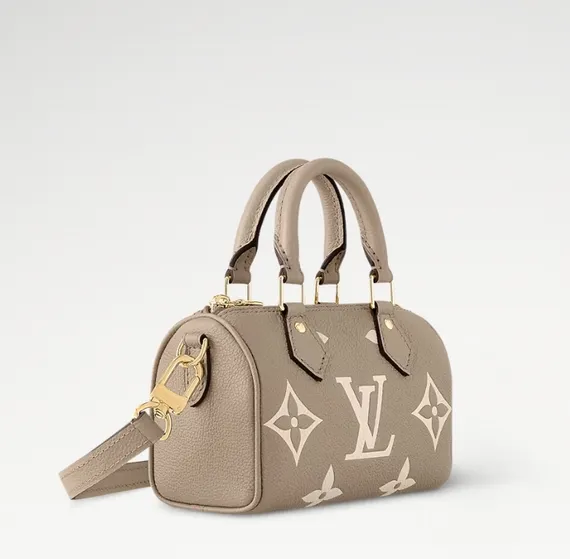 Сумка Louis Vuitton Speedy с плечевым ремнем серый/кремовый