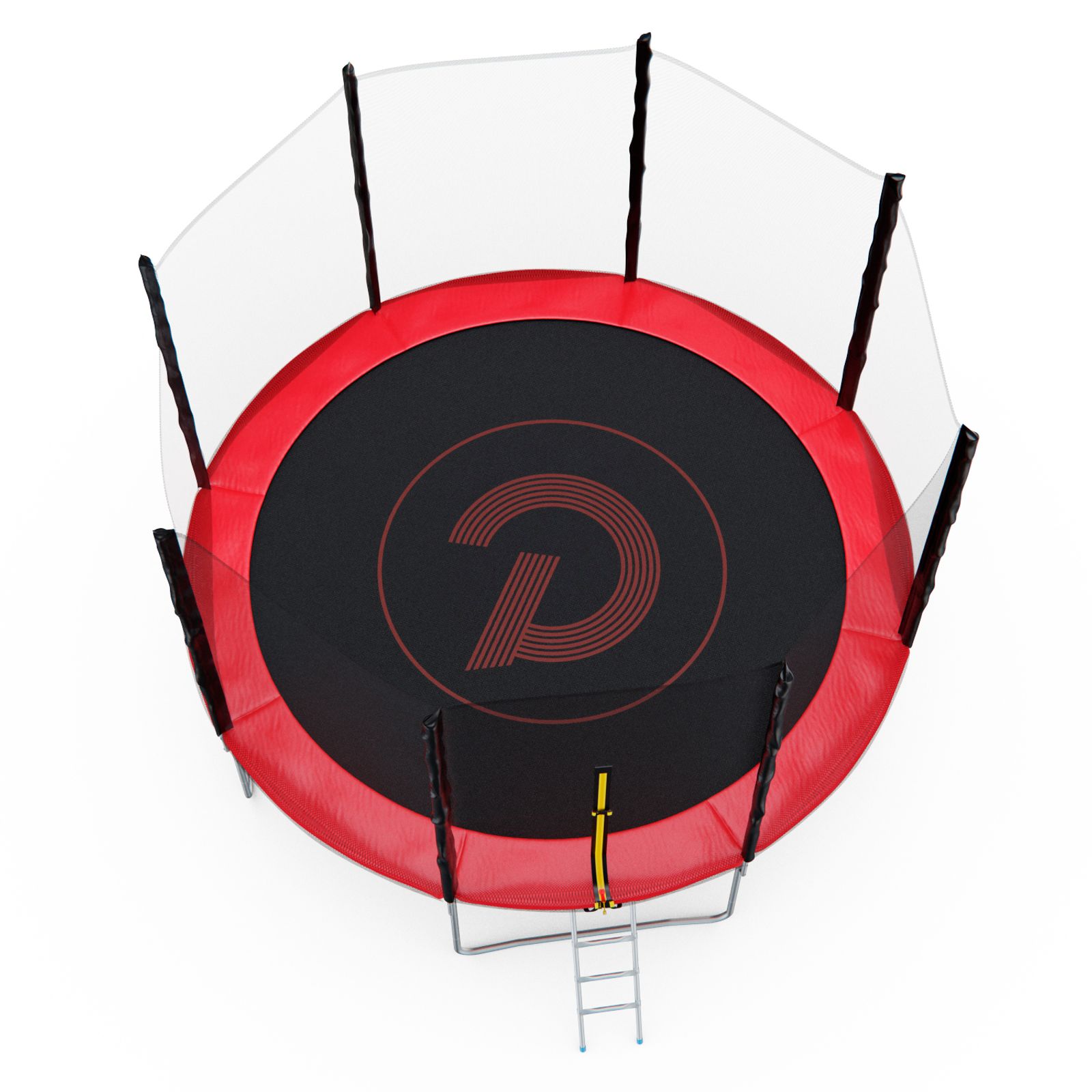 Батут с сеткой DFC PELPO 12ft с лестницей, RED фото №5
