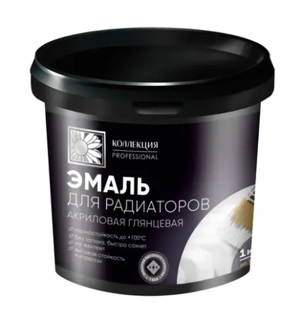 КОЛЛЕКЦИЯ Эмаль акриловая для Радиаторов и металлоконструкций глянцевая 1кг (ИжСинтез)